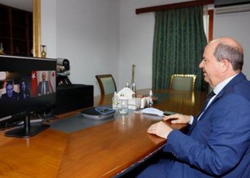 KKTC Cumhurbaşkanı Aziz Sancar’la çevrim içi görüştü
