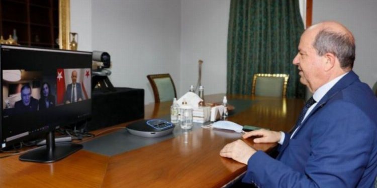 KKTC Cumhurbaşkanı Aziz Sancar’la çevrim içi görüştü